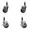 Service Caster 3.5'' Thermoplastic Rubber Wheel Swivel 1'' Expanding Stem Caster Set 2 Brakes, 4PK SCC-EX20S3514-TPRB-2-TLB-2-1 - alternate 1